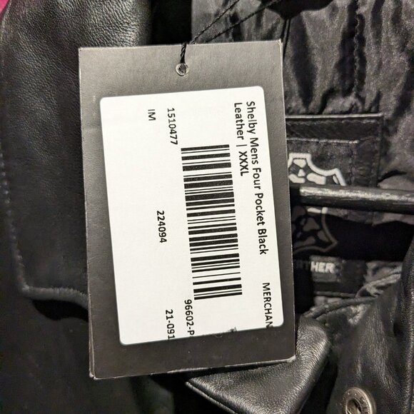 Shelby XXXL Men's Black Leather Car Coat with Four Pocket Design 3XL - Picture 3 of 10